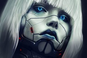 blue eyes, Cyberpunk