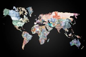 map, World, Money, Dollars, Euros