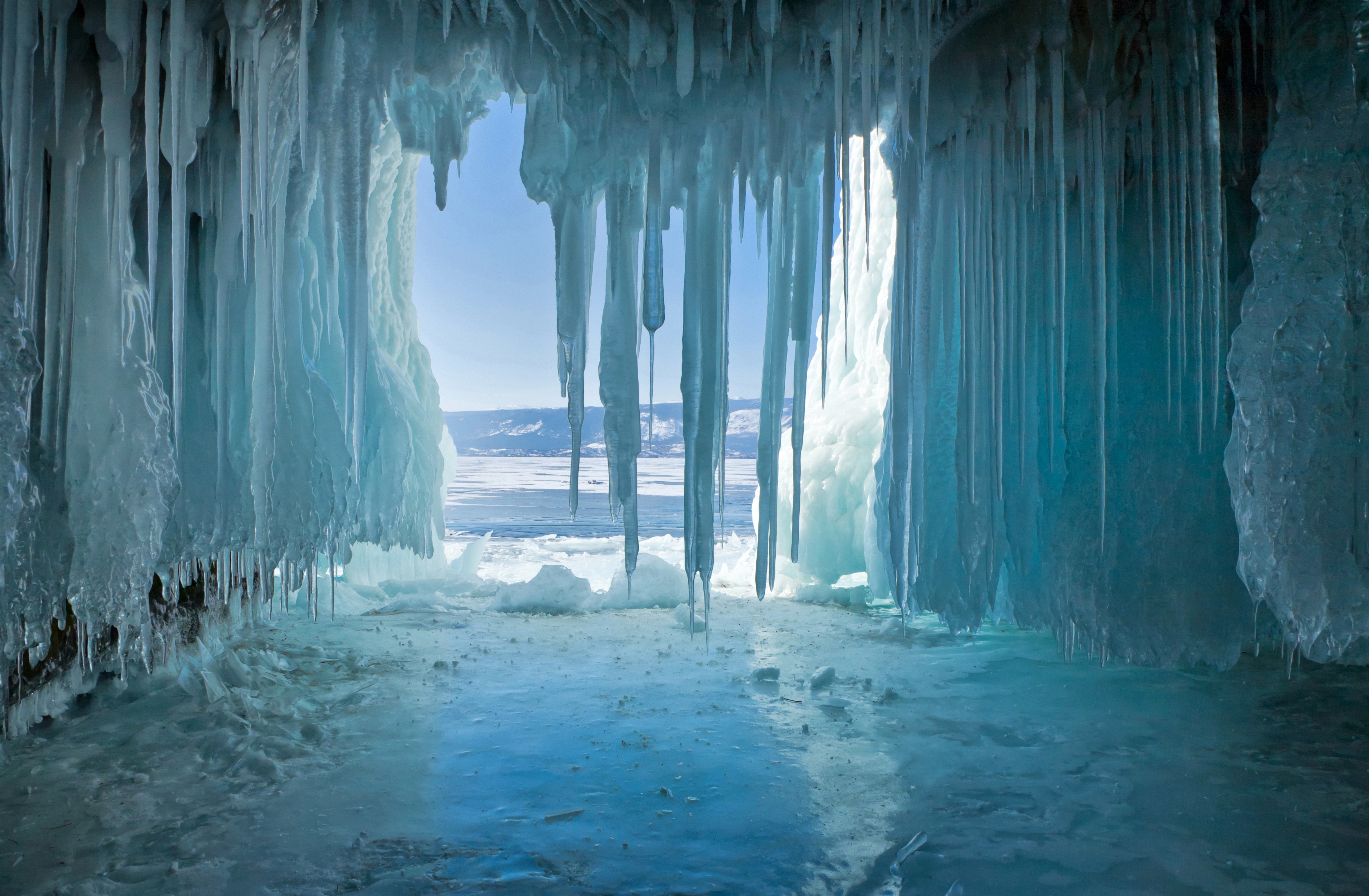 ice, Cave Wallpaper