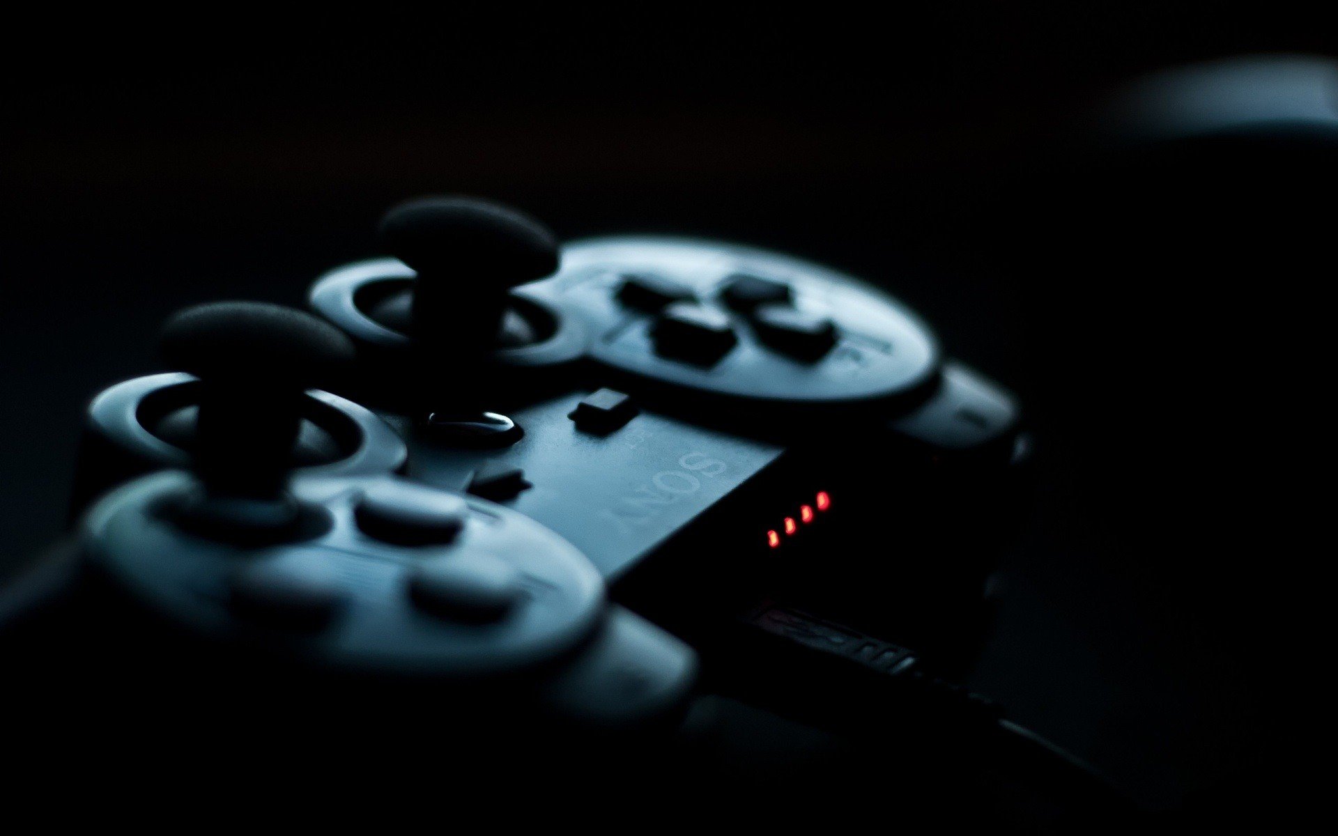 controllers, PlayStation 3, PlayStation, Sony, Black, Depth of field Wallpaper