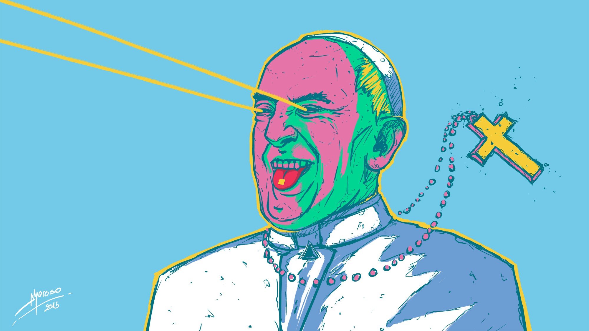 pope, Drawing, Religion Wallpaper