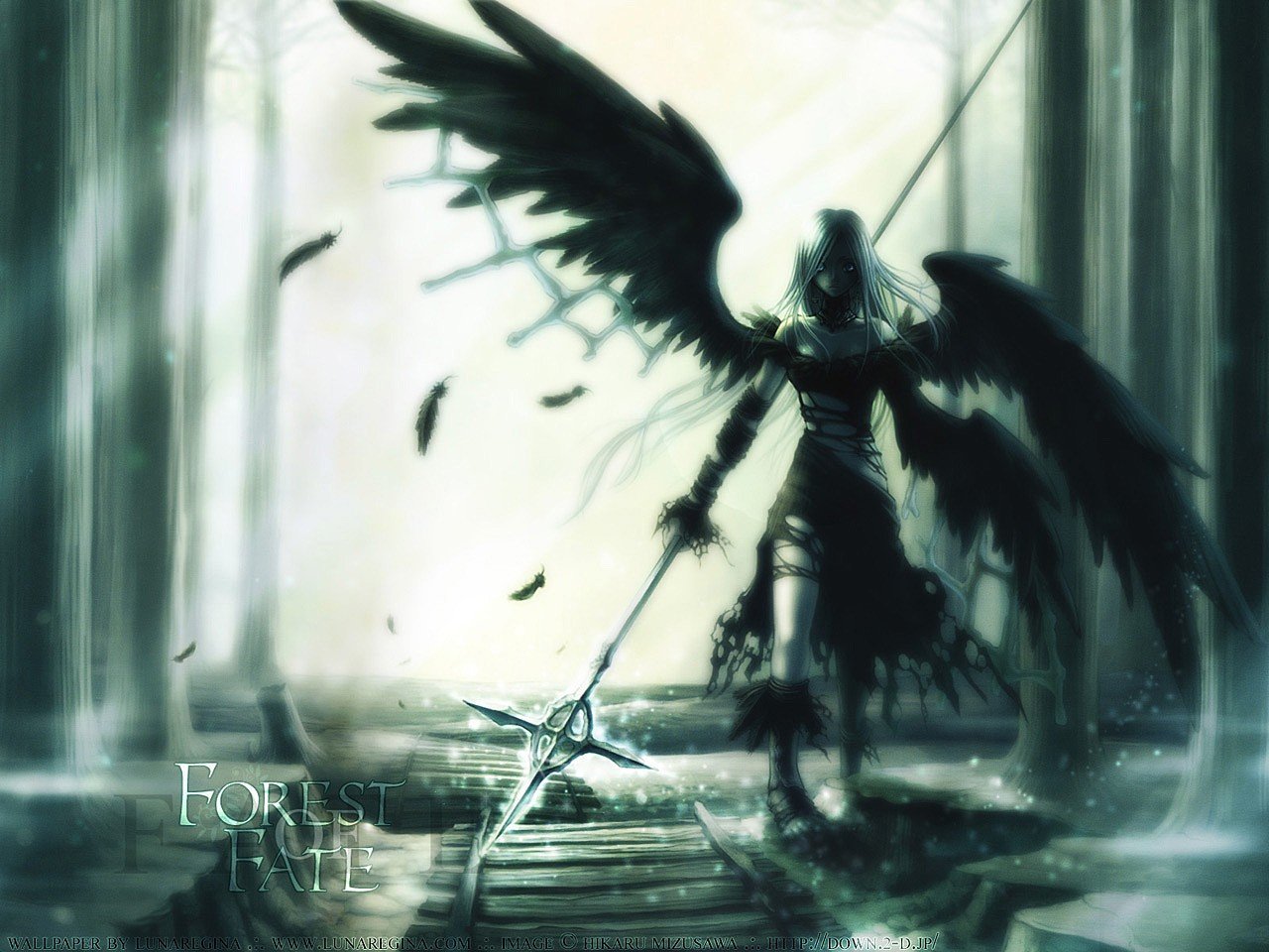 wings, Feathers, Torn clothes, Scepters Wallpaper