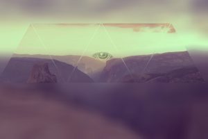 Illuminati, Triangle, Mountain, Motion blur, Technology