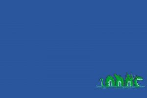 Loch Ness Monster, Minimalism, Blue background