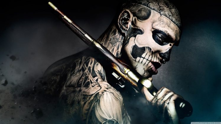 Private, Tattoo, Rico the Zombie, Gun HD Wallpaper Desktop Background