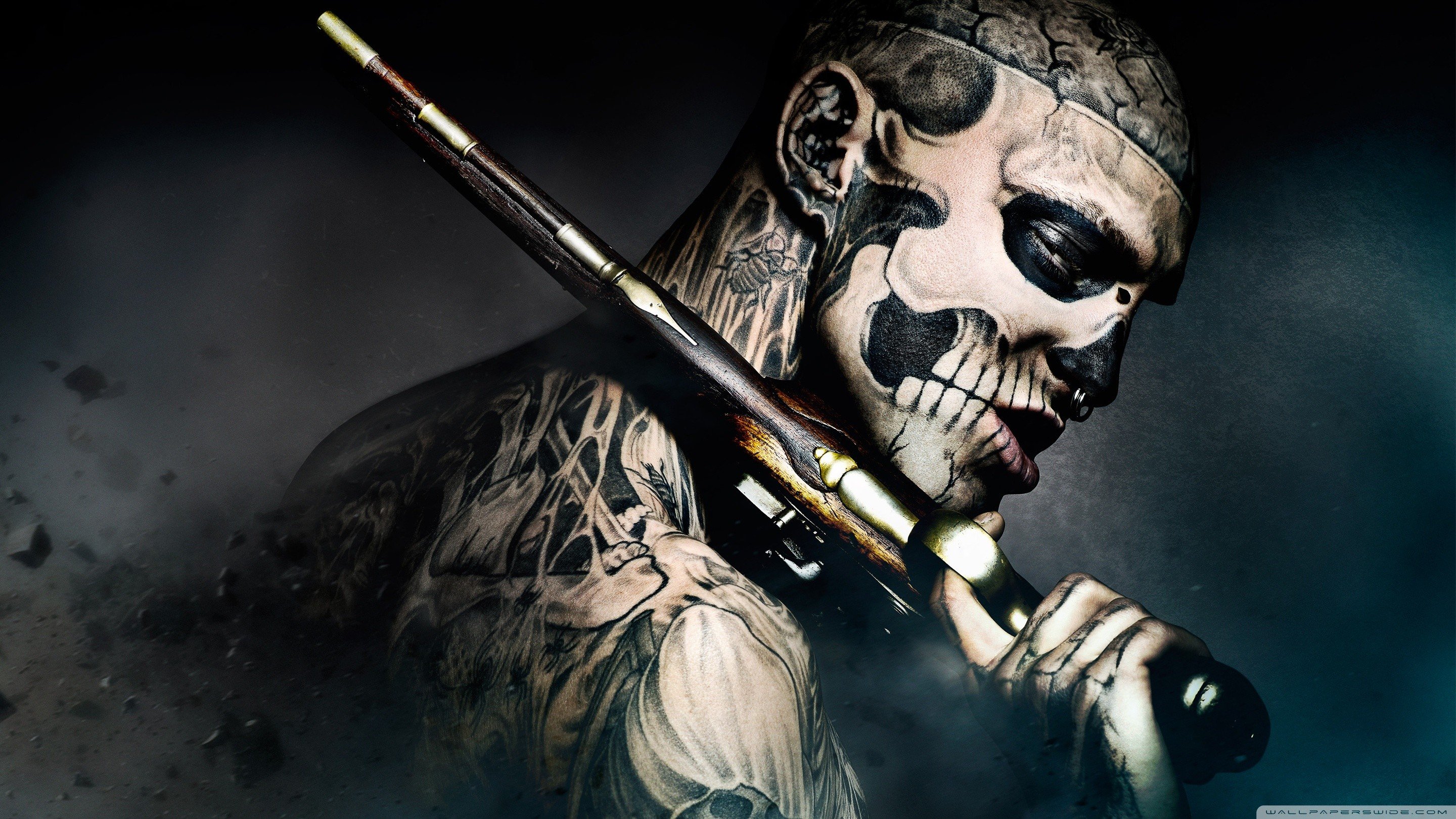 Private, Tattoo, Rico the Zombie, Gun Wallpaper