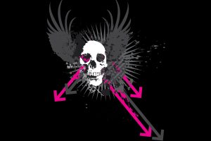 black background, Grunge, Skull, Vector art