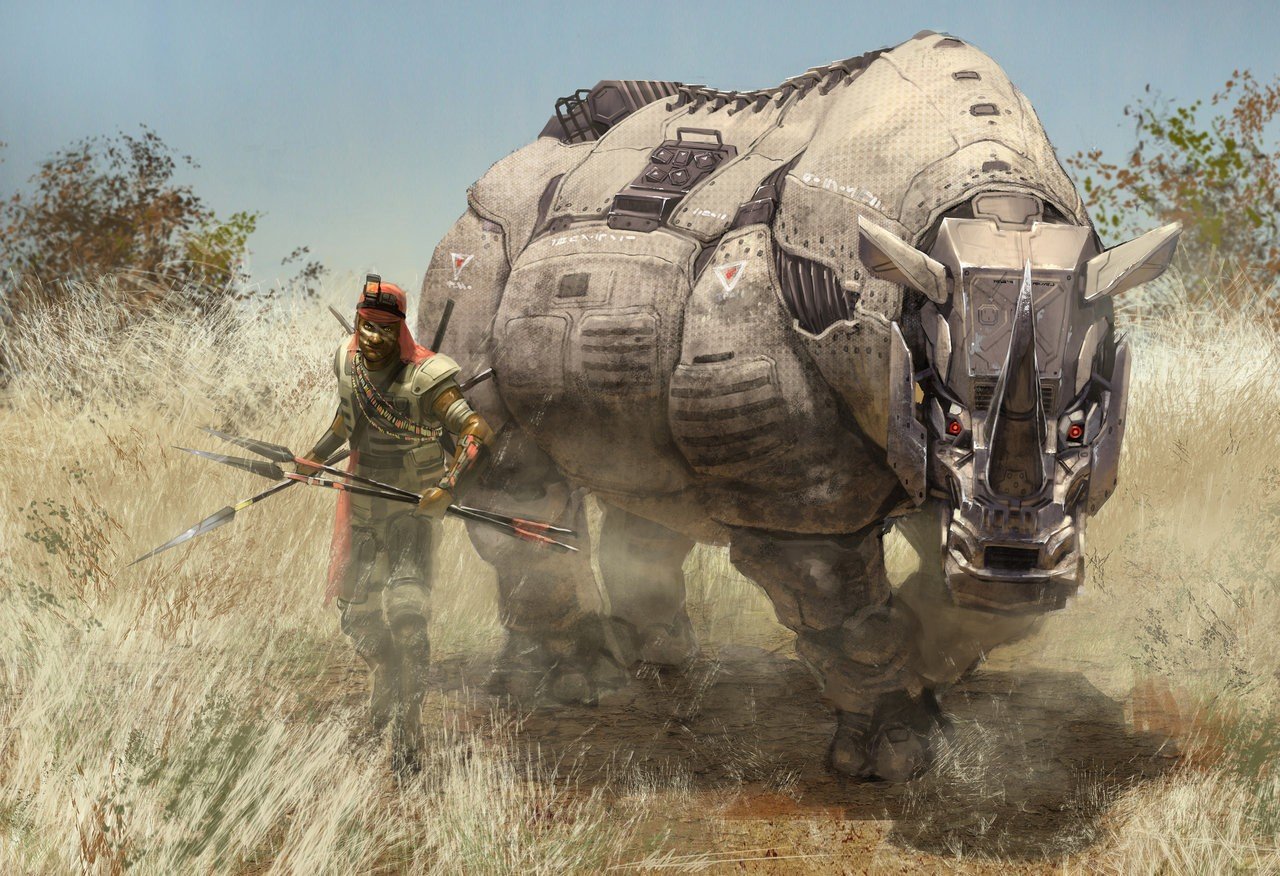rhino, Science fiction Wallpaper