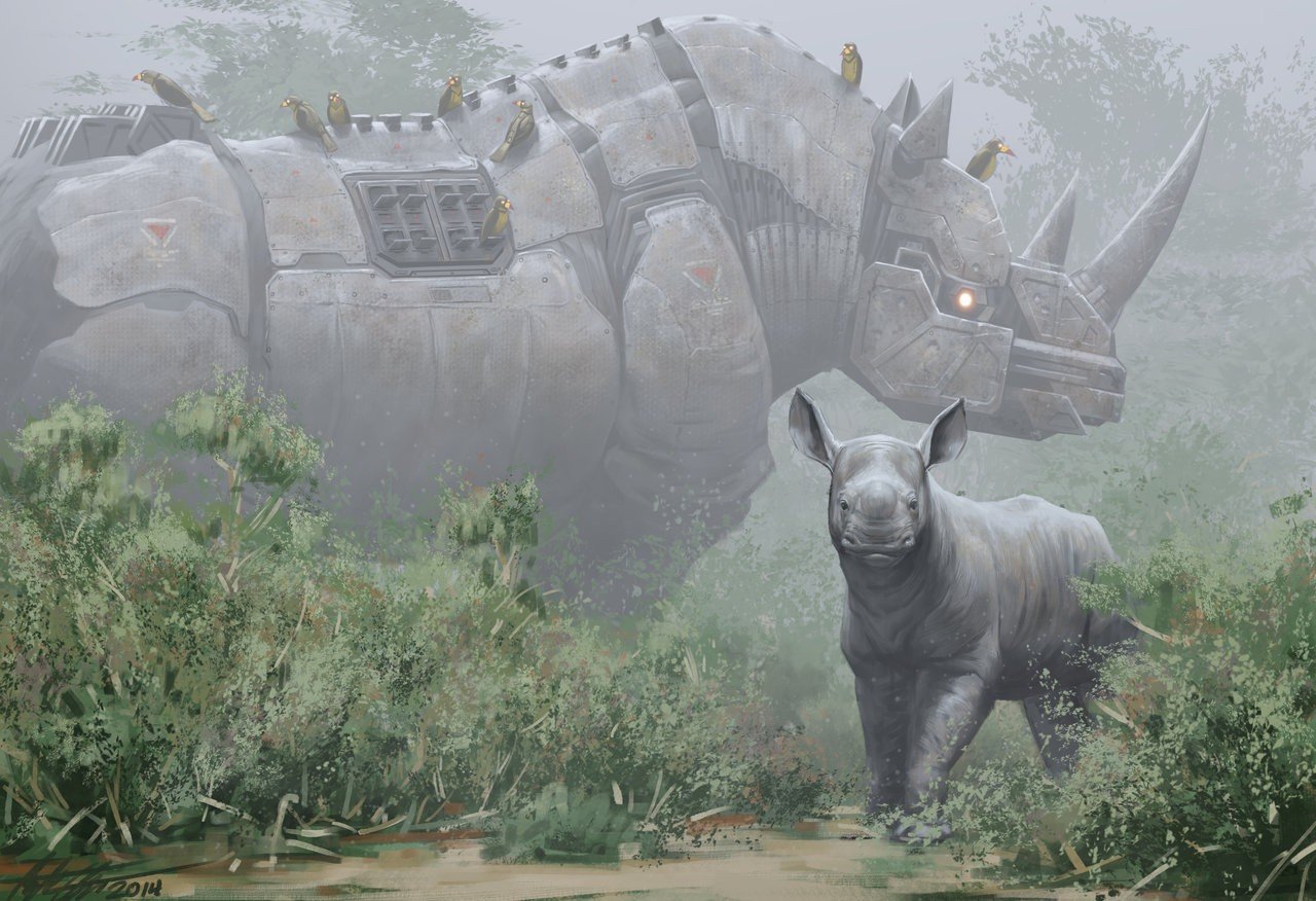 rhino, Science fiction Wallpaper