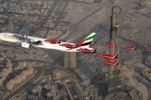aircraft, Cityscape, Boeing, Dubai, Burj Khalifa, Jet fighter, Passenger aircraft