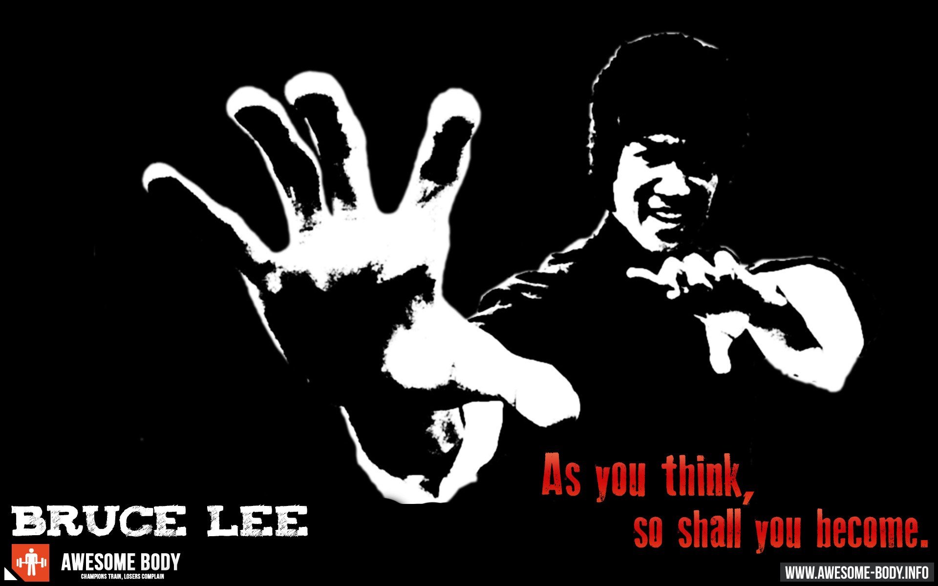 working out, Bruce Lee, Motivational Wallpaper