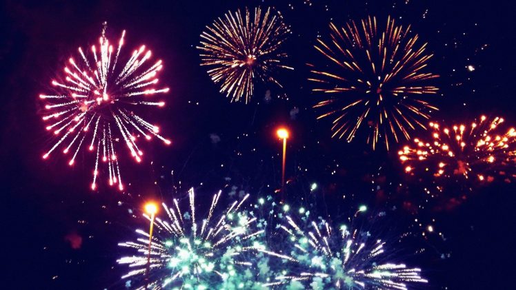 fireworks, Night, Stars HD Wallpaper Desktop Background