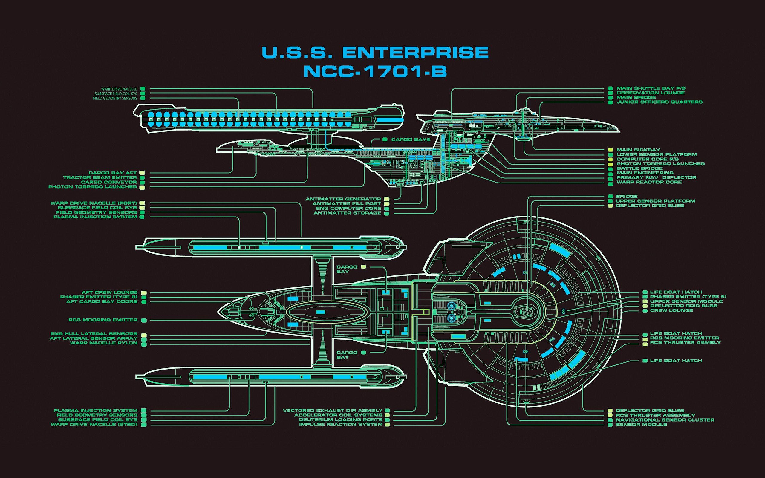 Star Trek Enterprise D Schematics