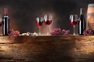 wine, Grapes, Table, Bottles, Cup, Red
