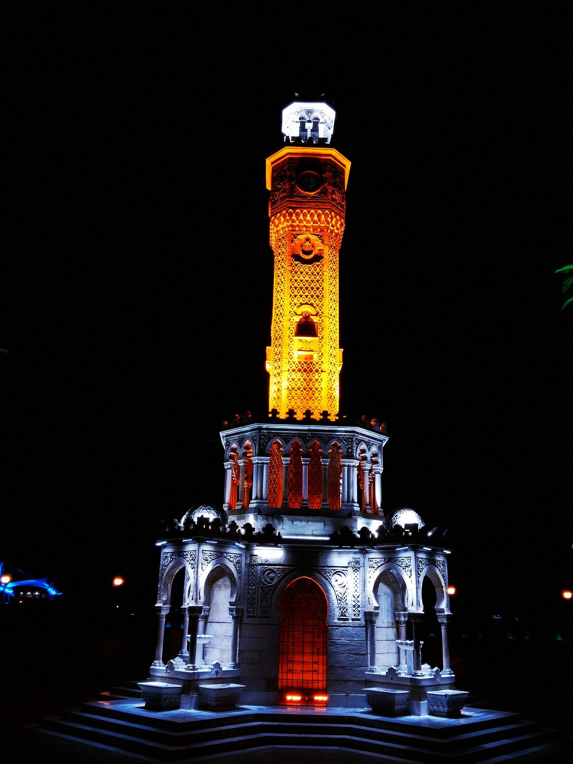 night, Clock towers, Izmir Wallpaper