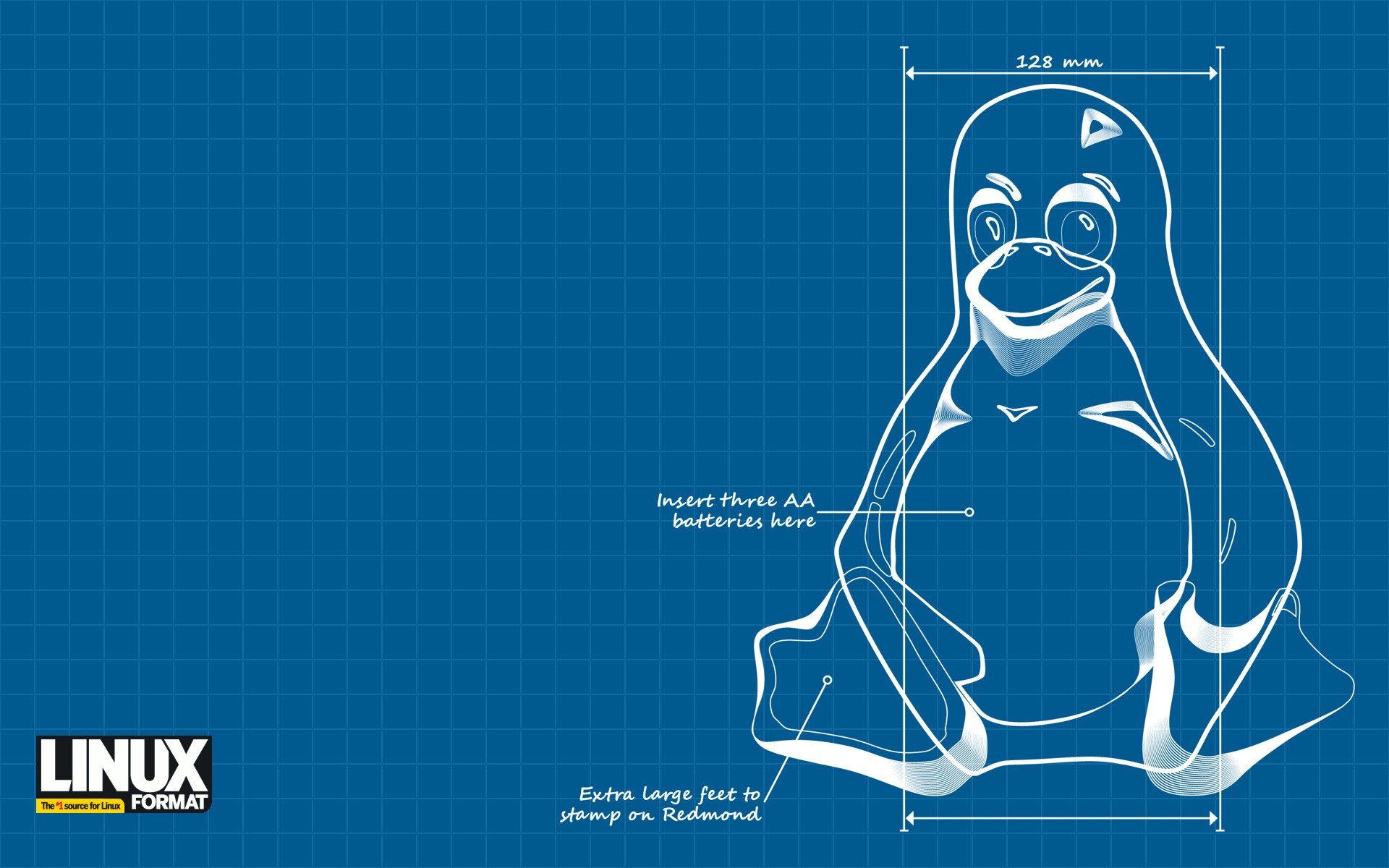 Linux, GNU, Blueprints Wallpaper