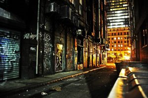 graffiti, City, Night