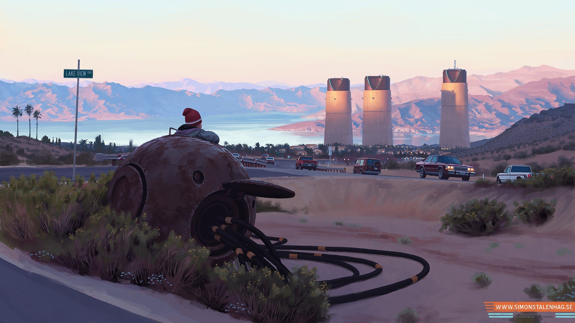 drawing, Simon Stålenhag, Futuristic Wallpaper