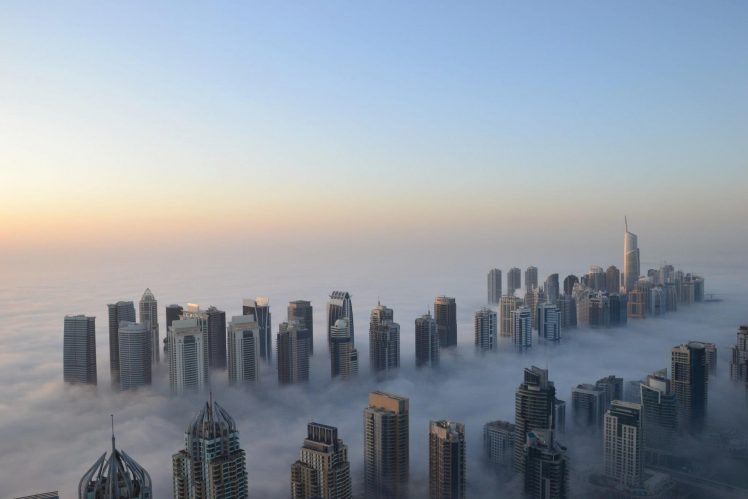 building, Dubai, Mist, Skyline HD Wallpaper Desktop Background