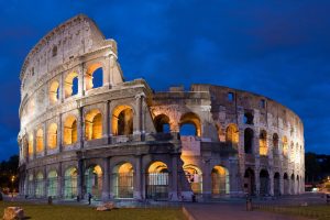 Colosseum, Rome, Old building, Building, Italy, Night