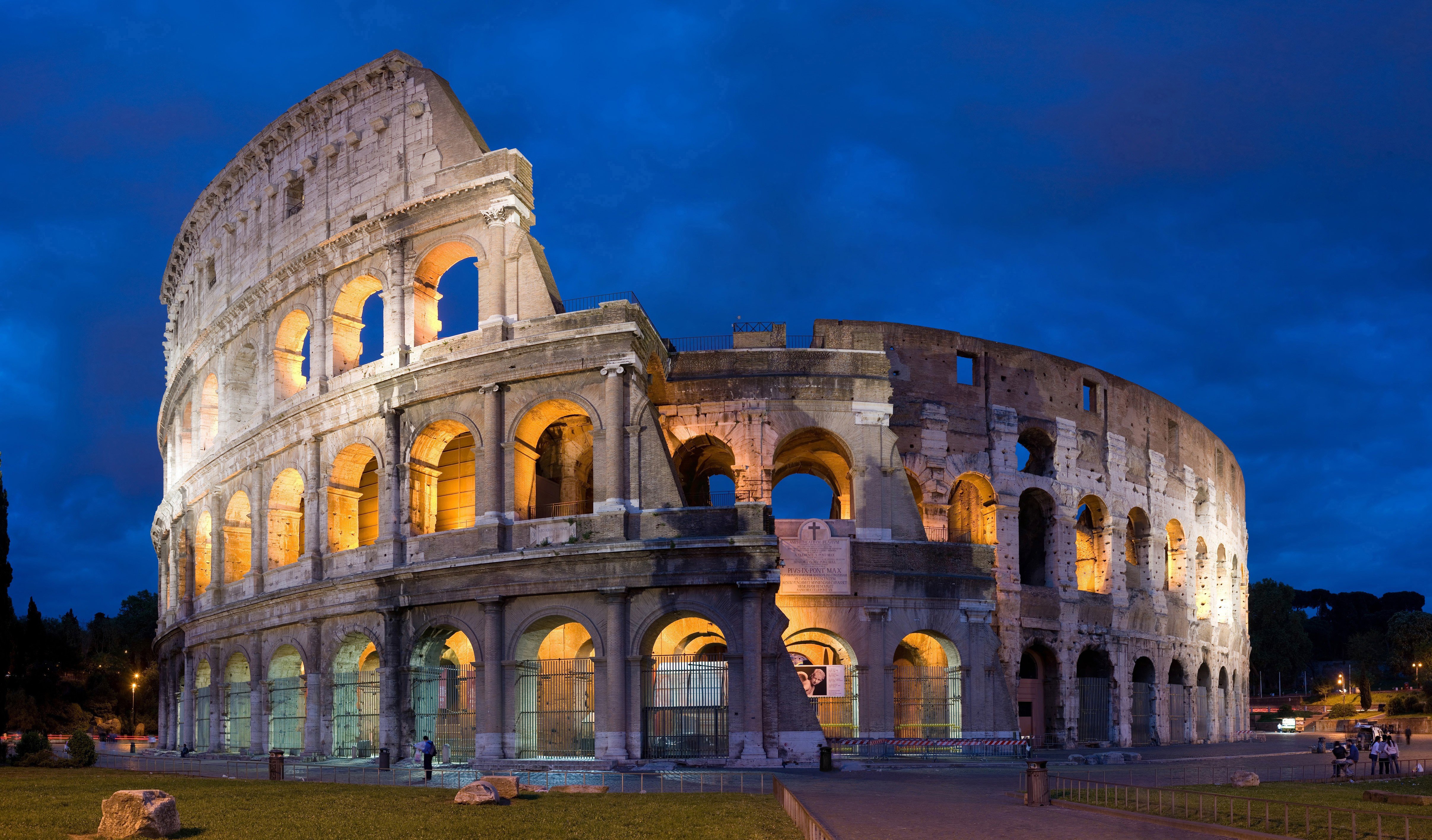 Colosseum, Rome, Old building, Building, Italy, Night Wallpaper