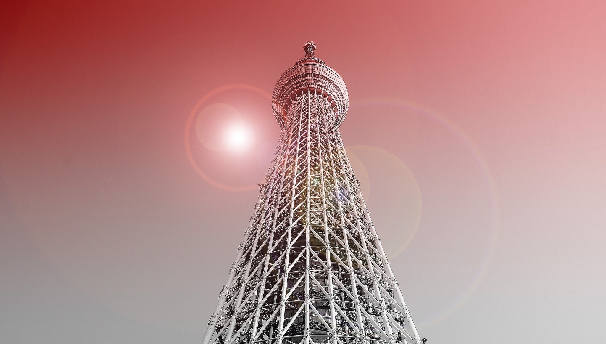 Skytree, Tower, Japan, Tokyo, Lens flare, Architecture Wallpaper