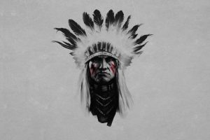 Native Americans, Headdress, Simple background
