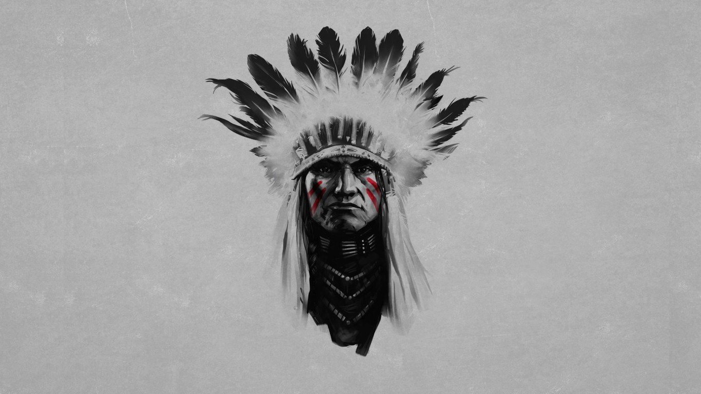 Native Americans, Headdress, Simple background Wallpaper