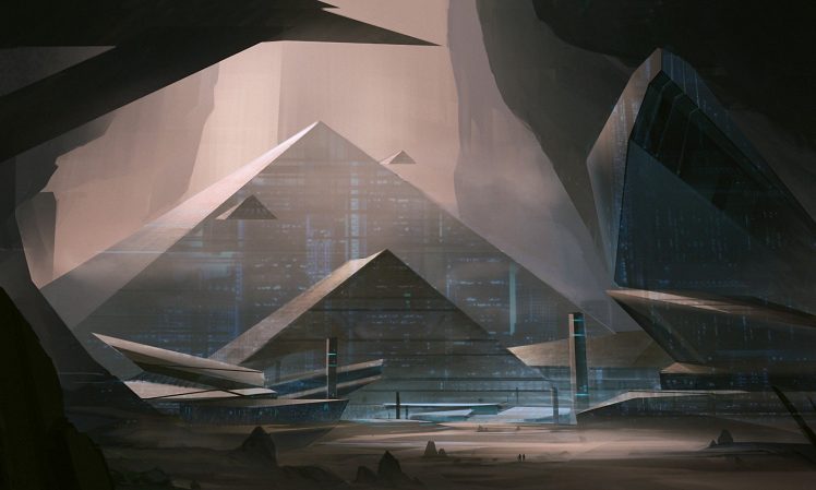 science fiction, Pyramid HD Wallpaper Desktop Background