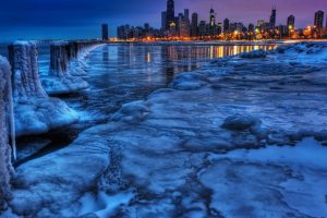 cityscape, Ice, Water