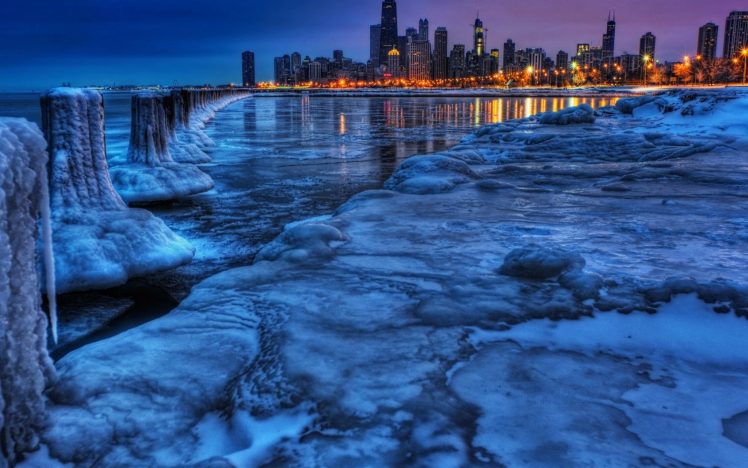cityscape, Ice, Water HD Wallpaper Desktop Background