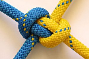 blue, Yellow, Knot, Ropes, Climbing, Simple background