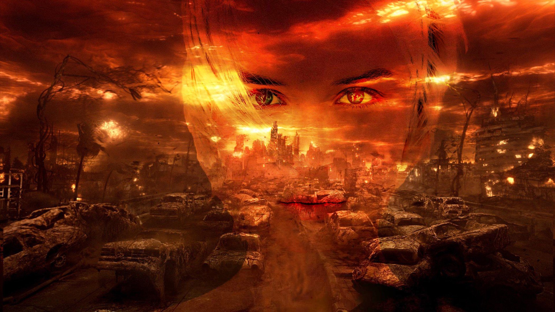 face, City, Wasteland Wallpaper