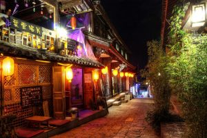 oriental, Asian architecture, Night