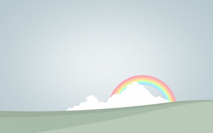 rainbows, Valley, Minimalism HD Wallpaper Desktop Background