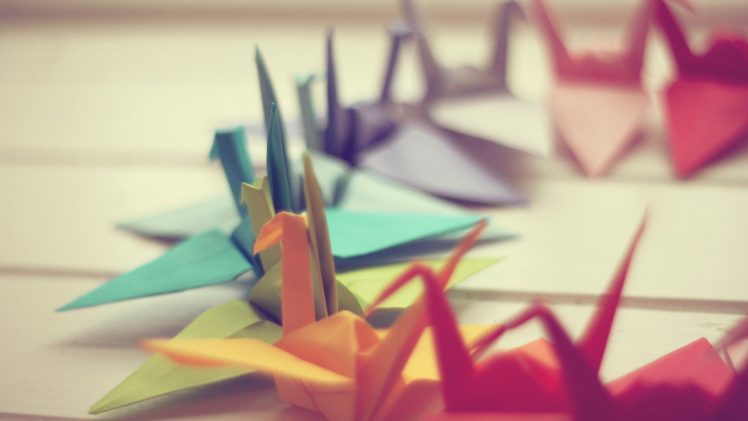 origami, Paper cranes HD Wallpaper Desktop Background