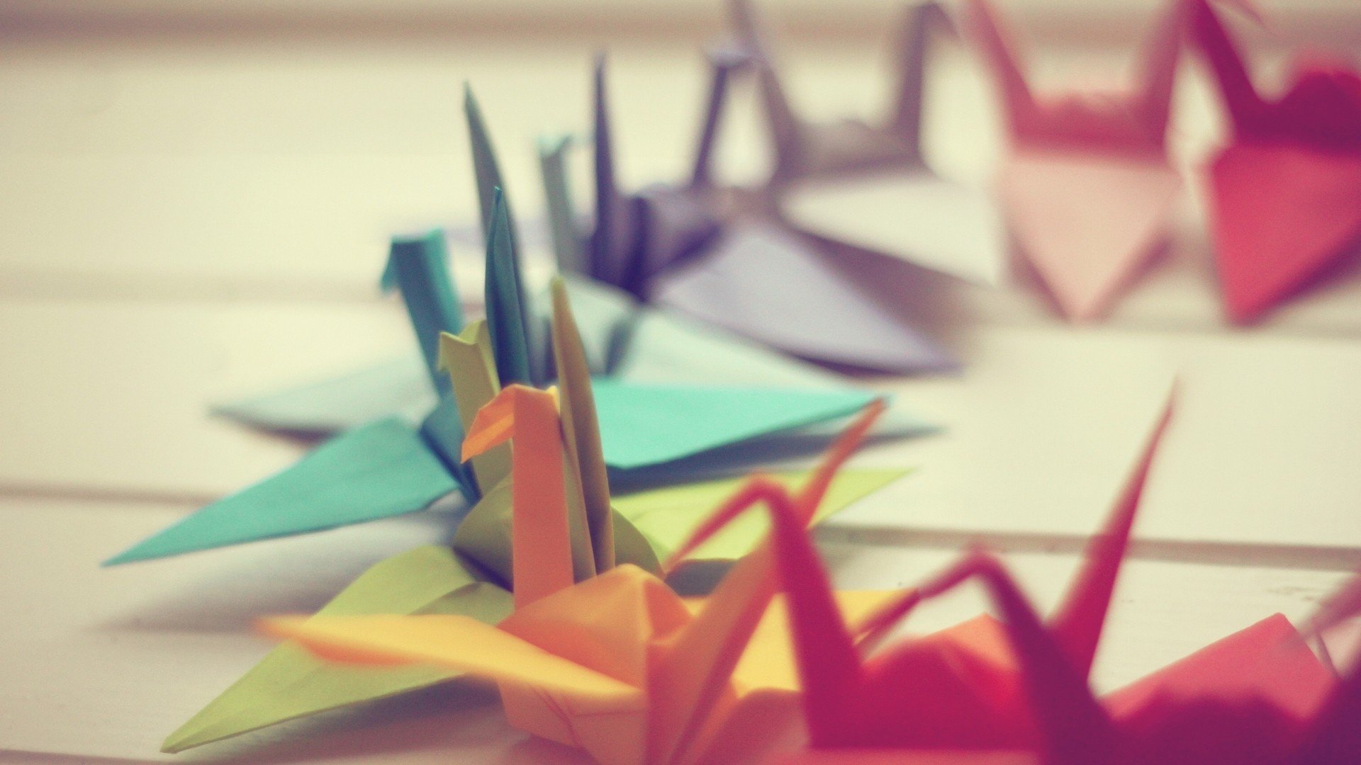 origami, Paper cranes Wallpaper