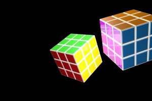 Rubiks Cube, Colorful, Glass