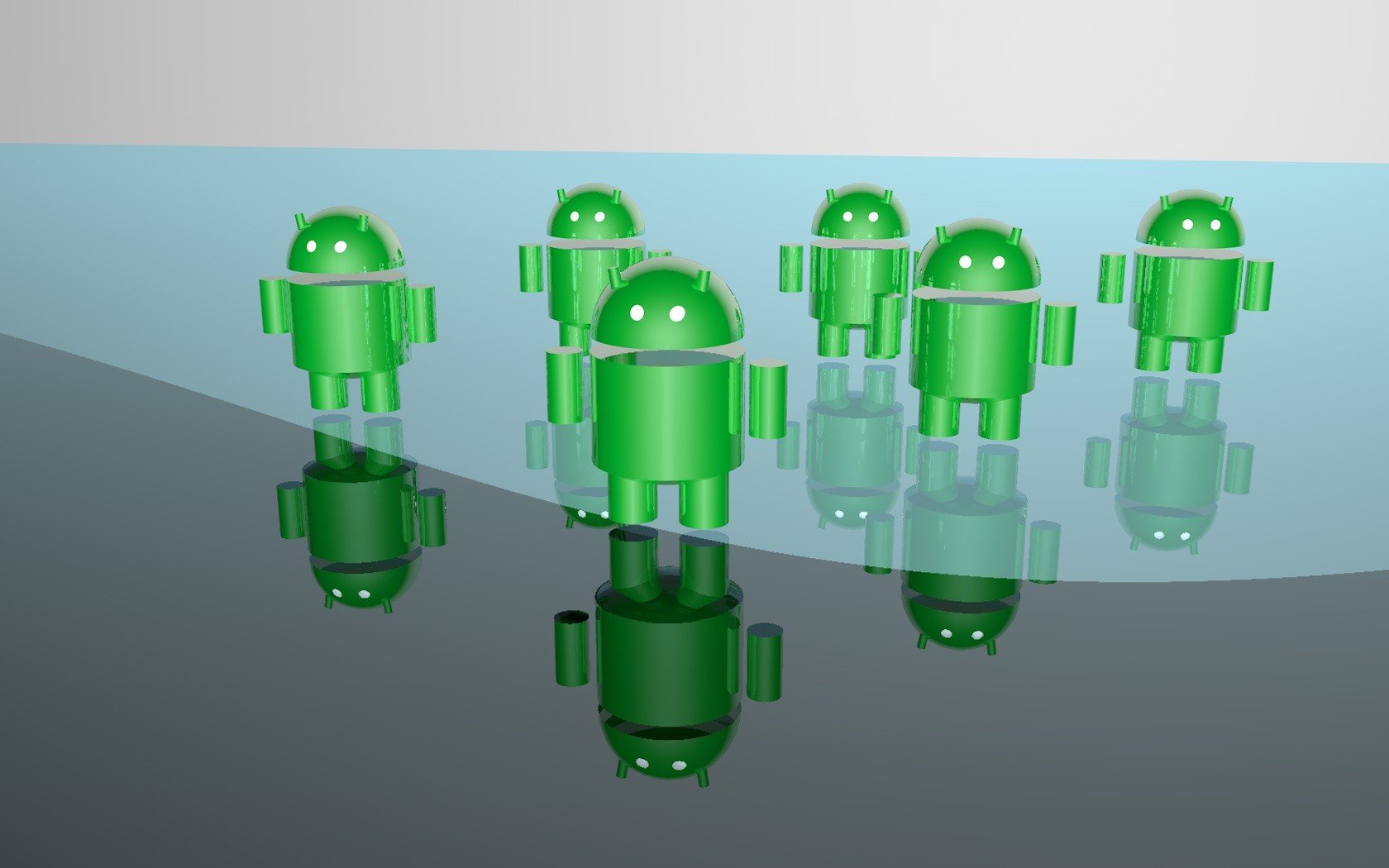 androids, Operating systems, Cellphone, Green, Glass Wallpaper