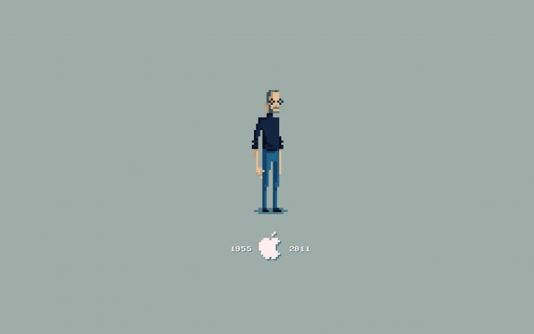 Steve Jobs, Apple Inc., Pixel art, 8 bit, Minimalism HD Wallpaper Desktop Background