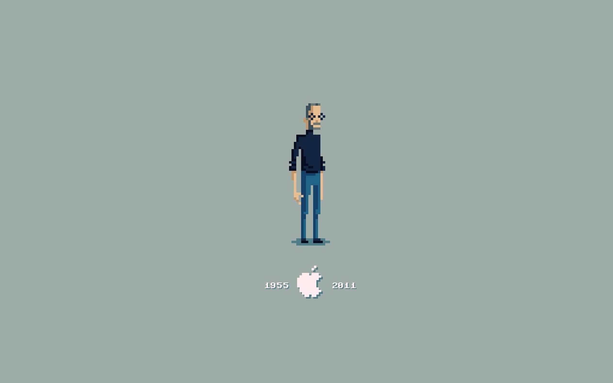 Steve Jobs, Apple Inc., Pixel art, 8 bit, Minimalism Wallpaper