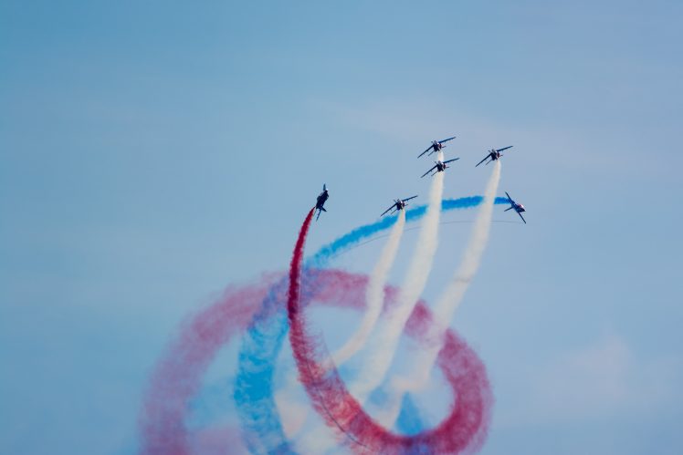 airshows, Patrouille de France, French aircraft, Alpha Jet HD Wallpaper Desktop Background