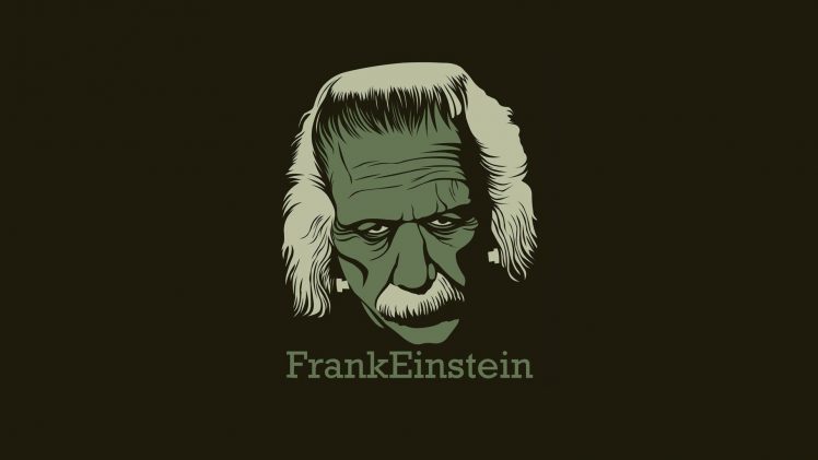minimalism, Monster of Frankenstein, Albert Einstein HD Wallpaper Desktop Background