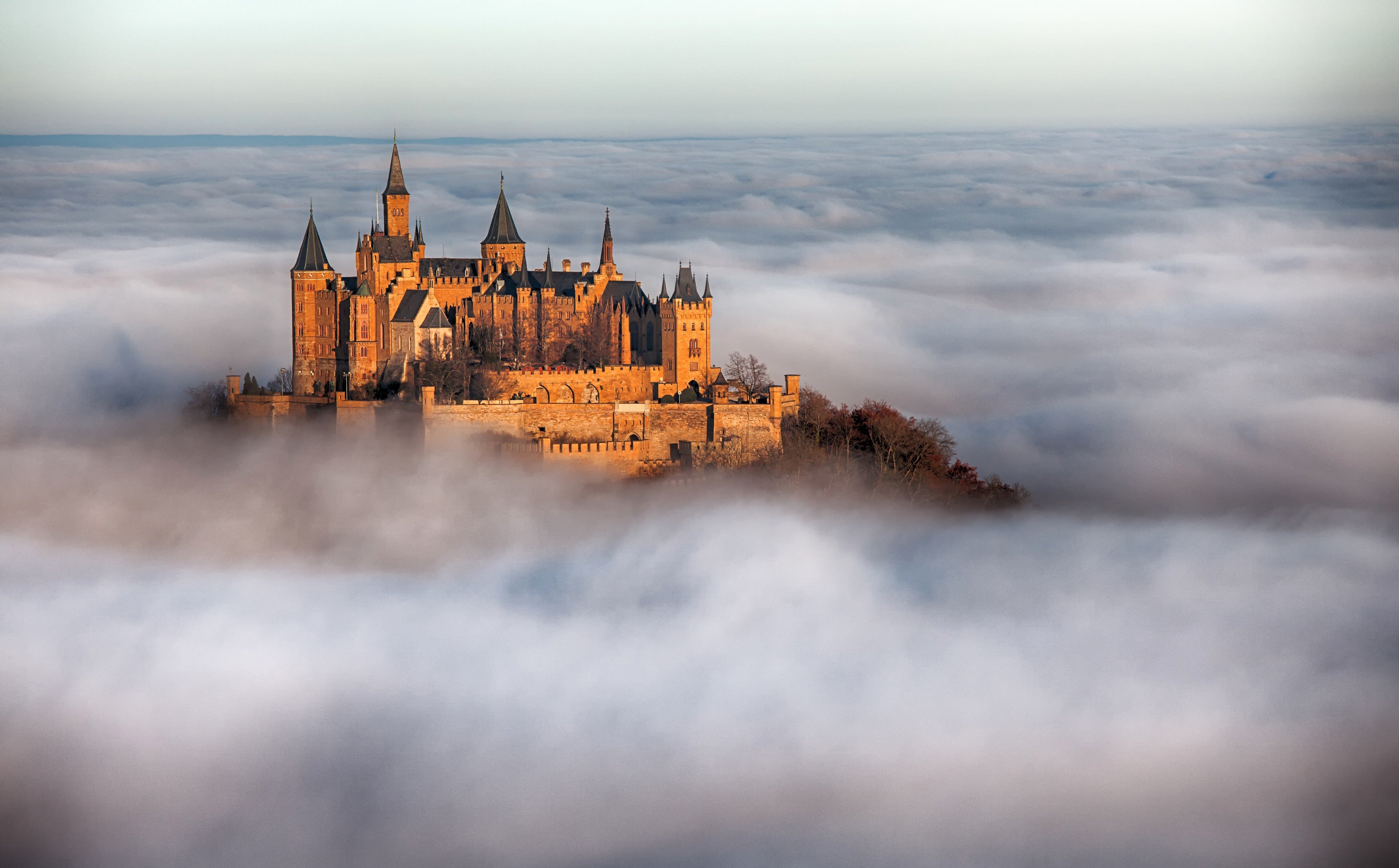 building, Castle, Germany, Mist Wallpaper