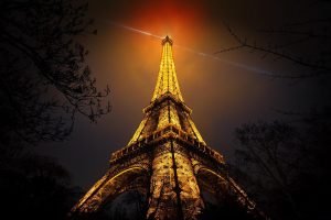 Eiffel Tower, Night, Paris, Vignette, Tower