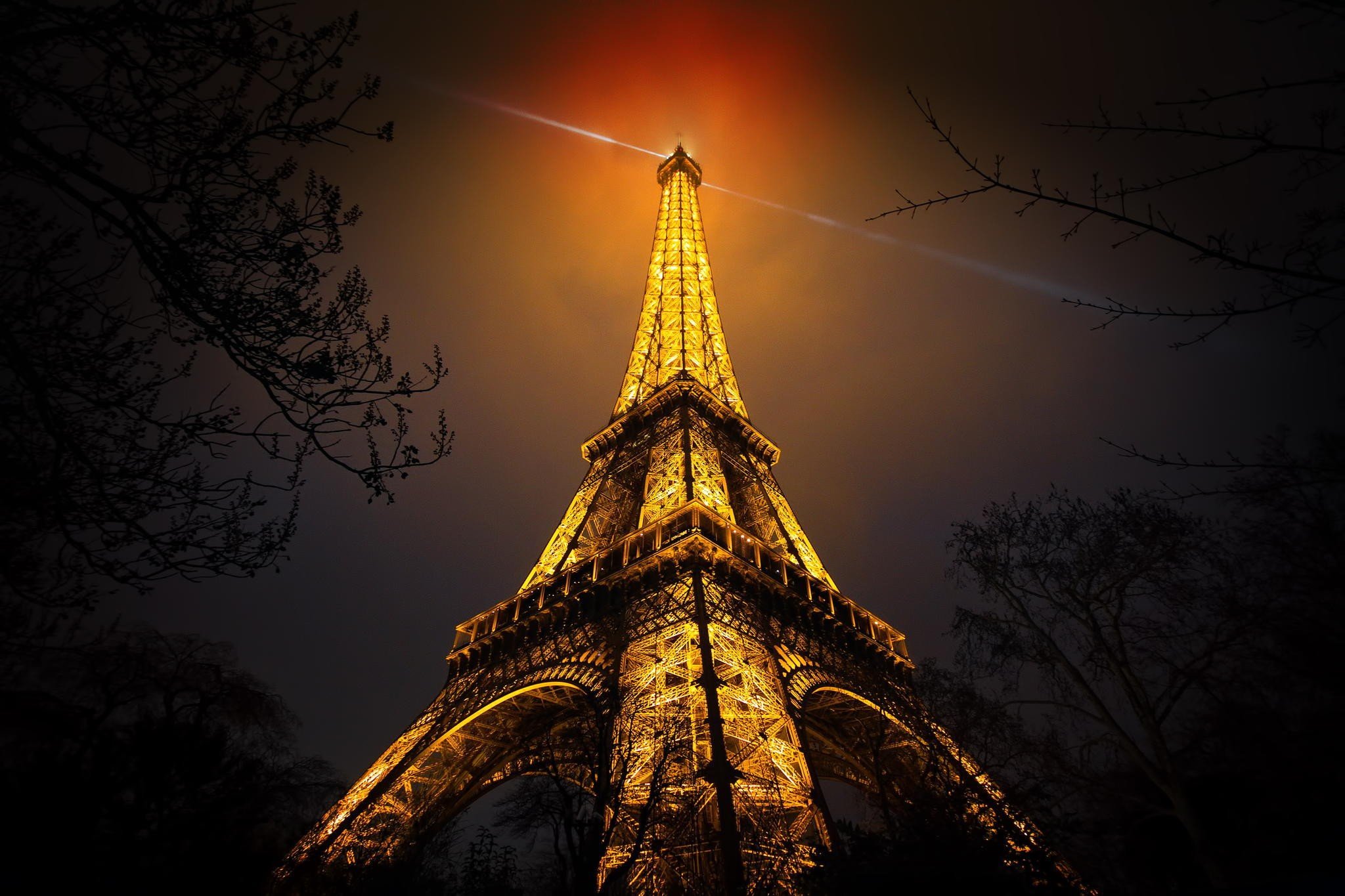 Eiffel Tower, Night, Paris, Vignette, Tower Wallpaper