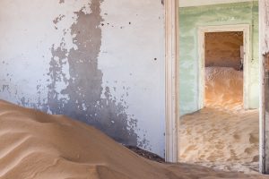 sand, Room, Building, Door, Abandoned