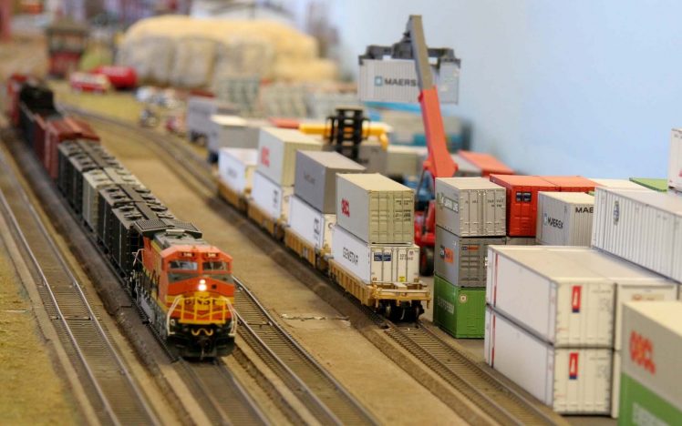 train, Freight train, Toys, Tilt shift HD Wallpaper Desktop Background