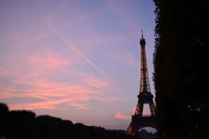Paris, France, Moon, Night, Eiffel Tower