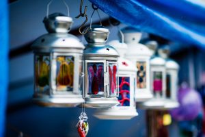 lamps, Macro, Blue flames, Blurred, Photography, Depth of field